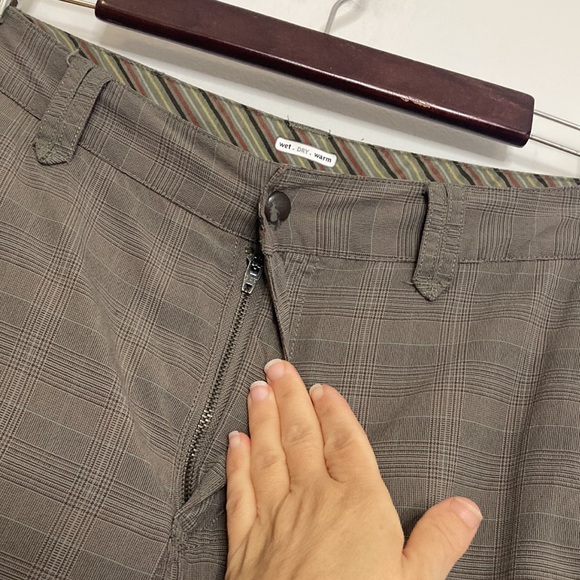 Lululemon Pants Mens 33 x 28 Brown Gray Plaid Stretch Chino Straight Wide Leg - Picture 8 of 15